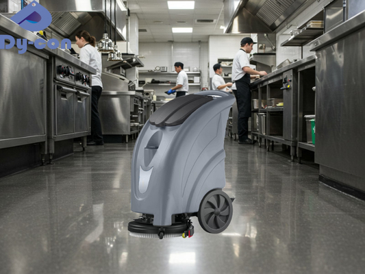 Piccole lavastoviglie per la pulizia rapida dei pavimenti grassi nelle cucine commerciali